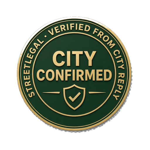 City Confirmed — StreetLegal verified from city reply
