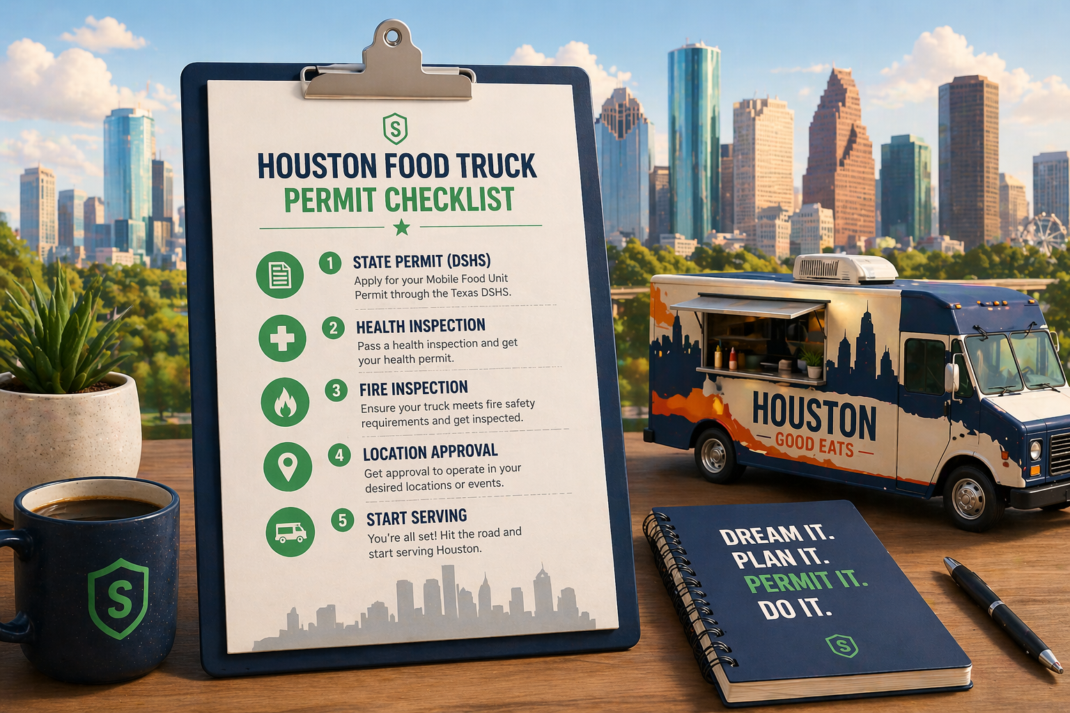 Houston Food Truck Permit Checklist — 5-step visual overview