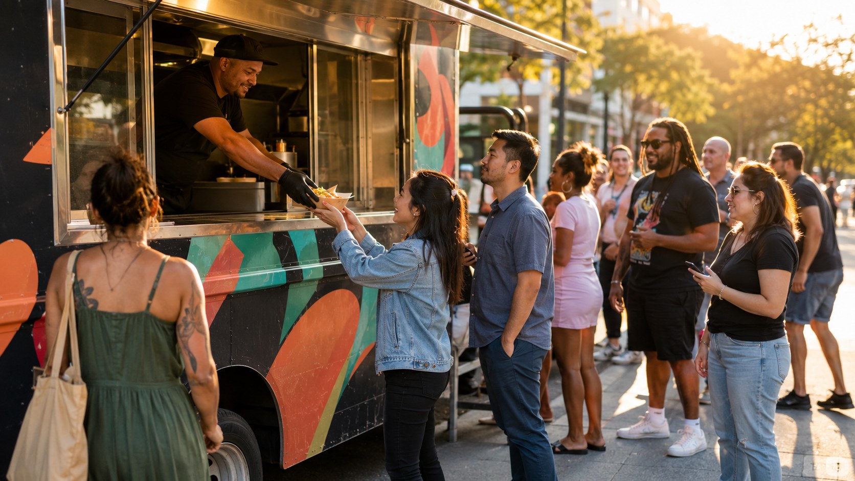 Food truck operator at their truck, illustrating uber eats vs doordash vs grubhub food trucks