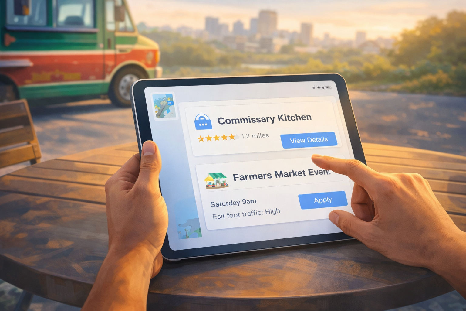 Discover commissary kitchens and farmer's market events on StreetLegal