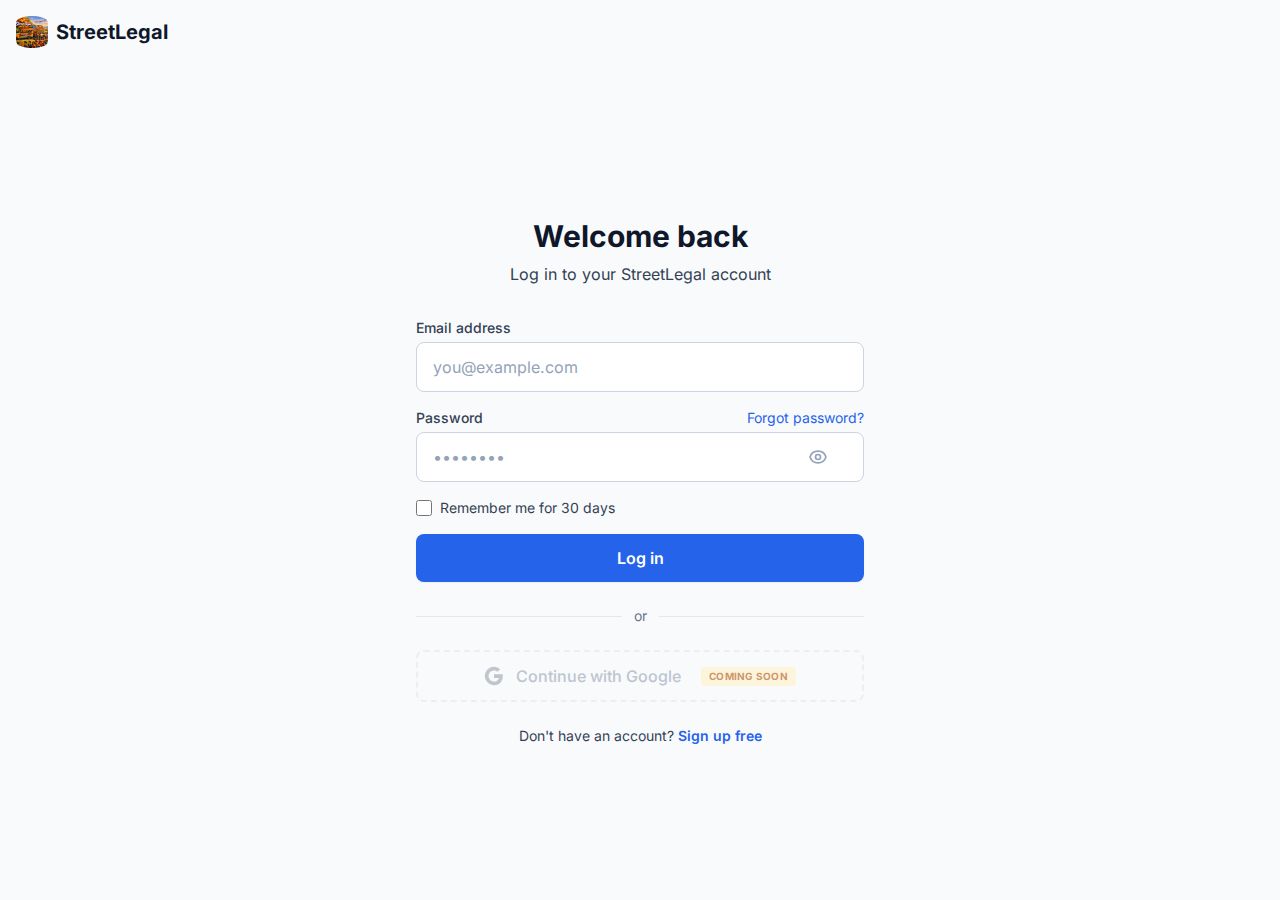 StreetLegal Driver Dashboard — permits, events, kitchens, and compliance