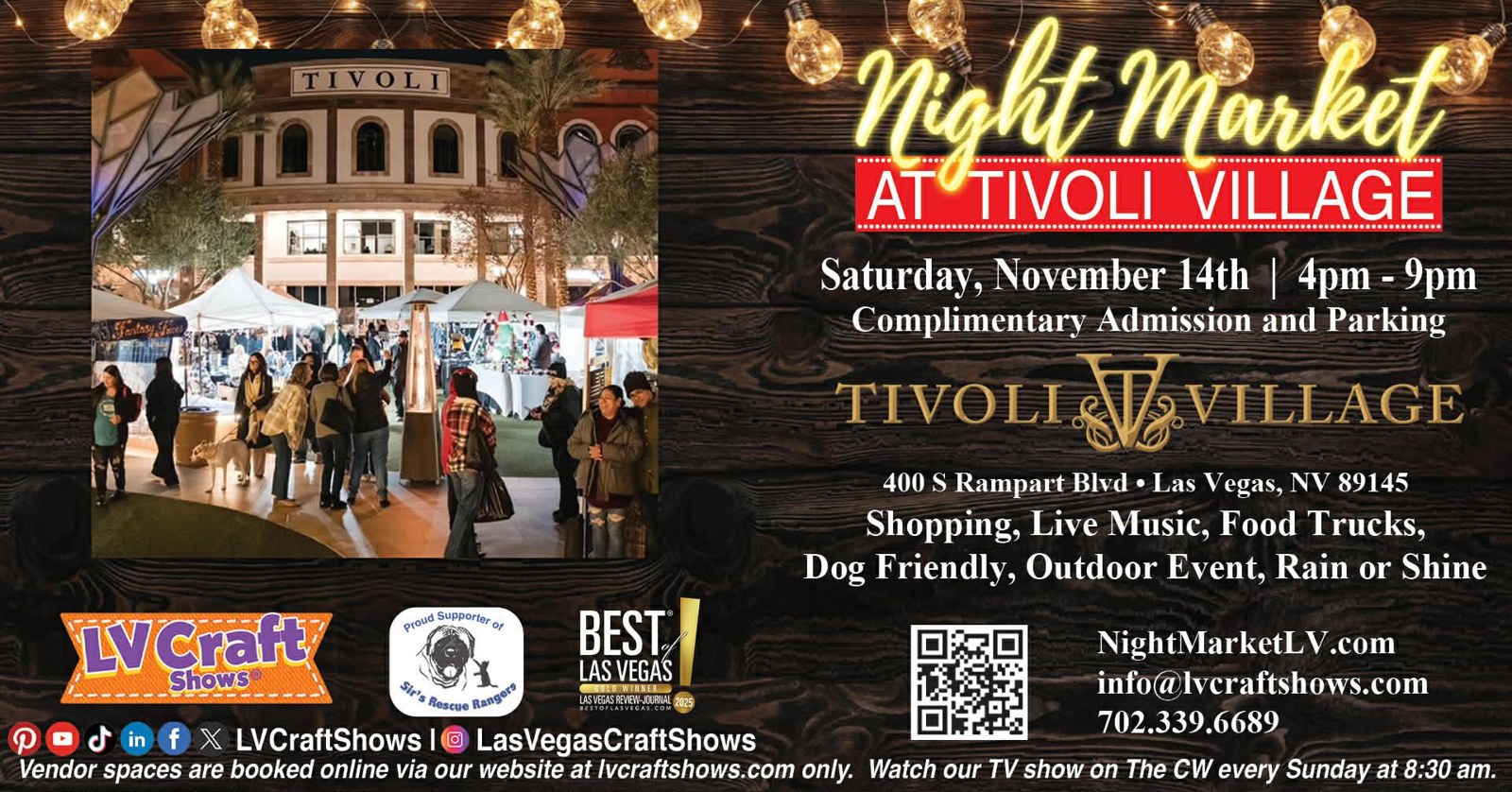 Canceled - Night Market at Tivoli in Las Vegas, NV