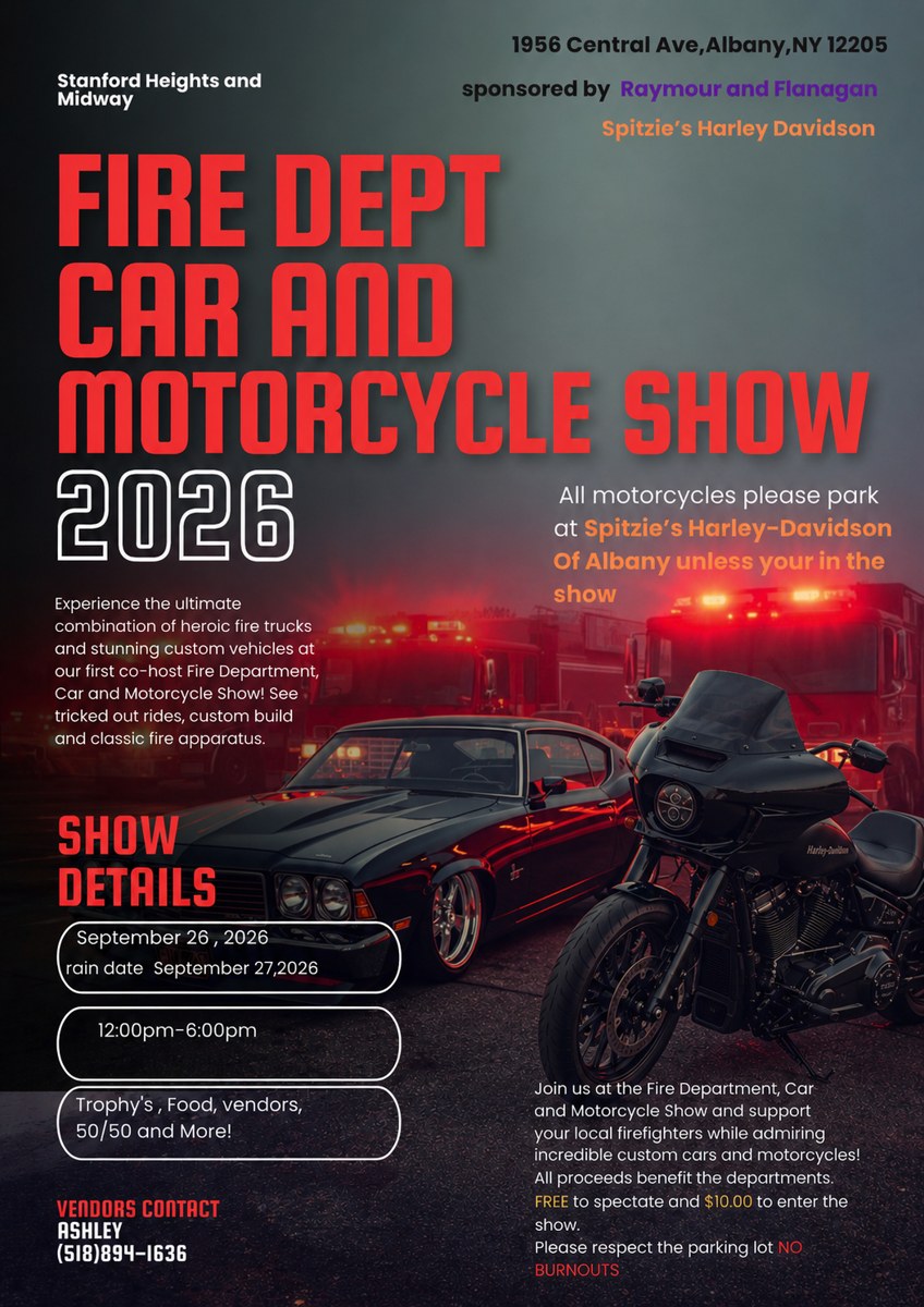 Stanford Heights and Midway Fire Department car show photo in Albany, NY, NY