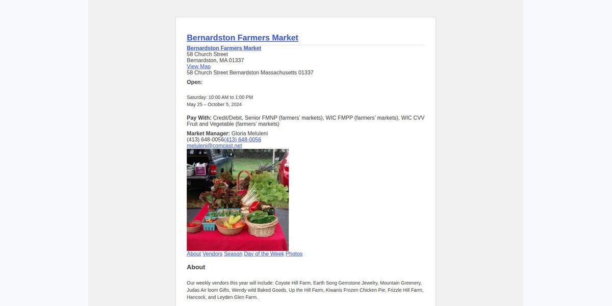 Bernardston Farmers Market