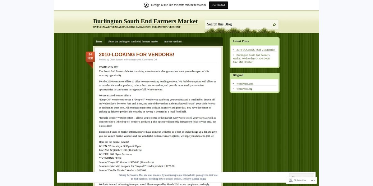 Burlington South End Farmers Market