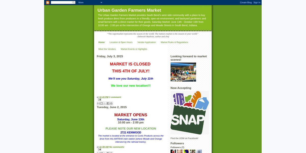 Urban Garden Farmers' Market