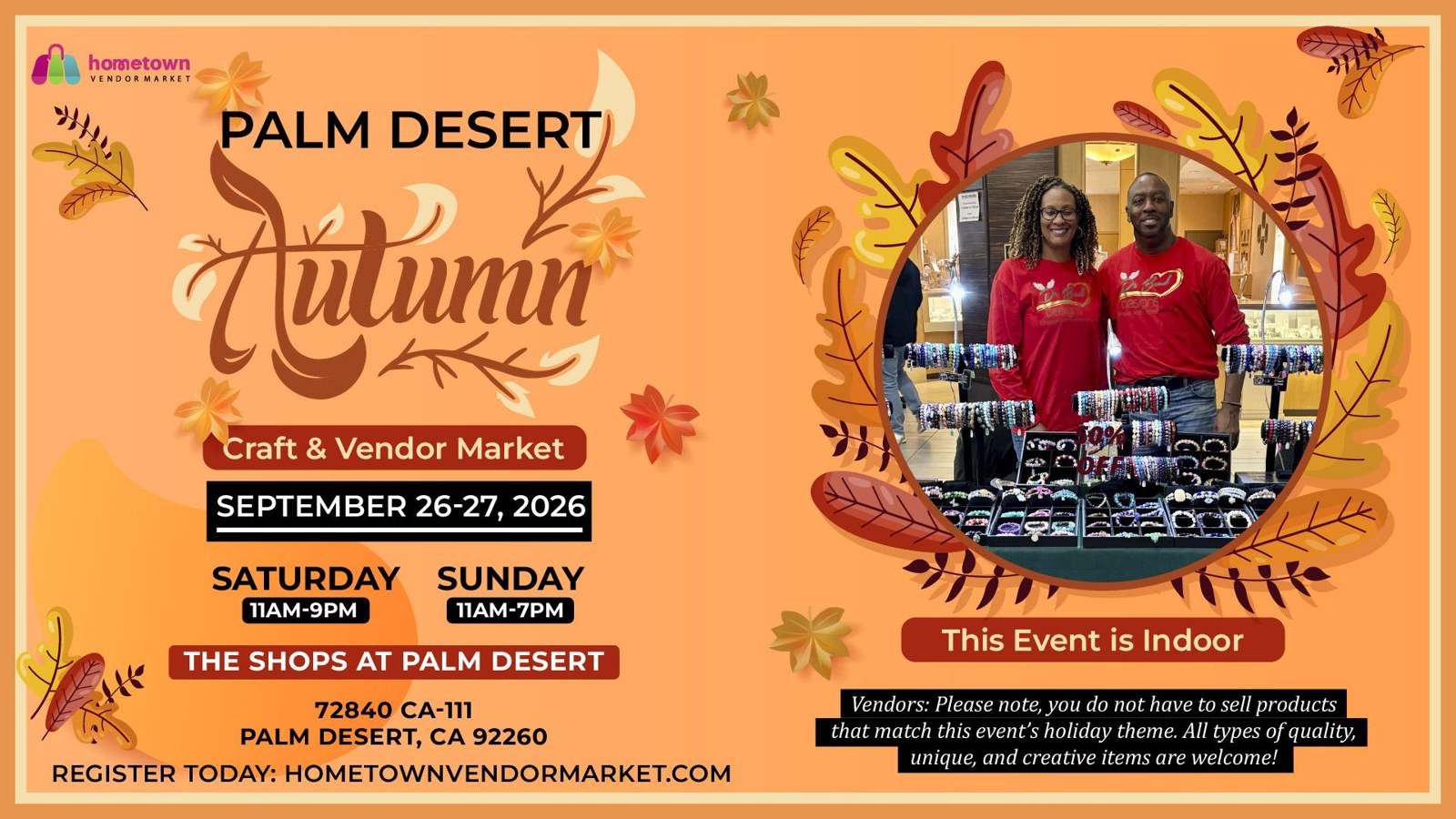 Palm Desert Autumn Craft and Vendor Market photo in Palm Desert, CA, CA