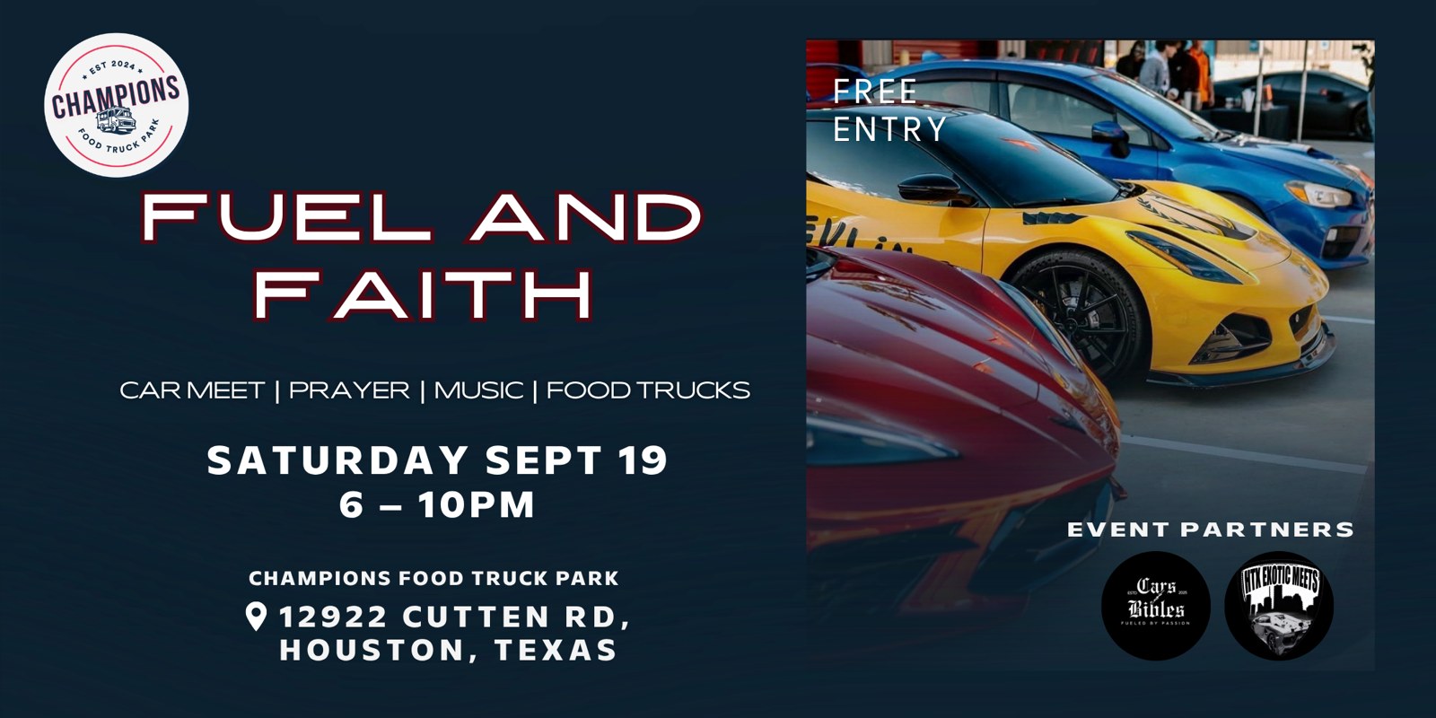 Christian Car Show with Food Trucks and Music in Houston, TX