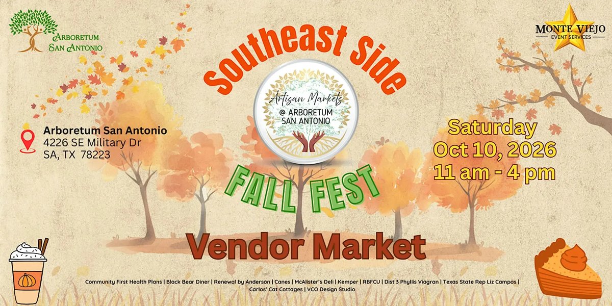 Artisan Markets @Arboretum San Antonio Southeast Side Fall Fest — festival in San Antonio, TX