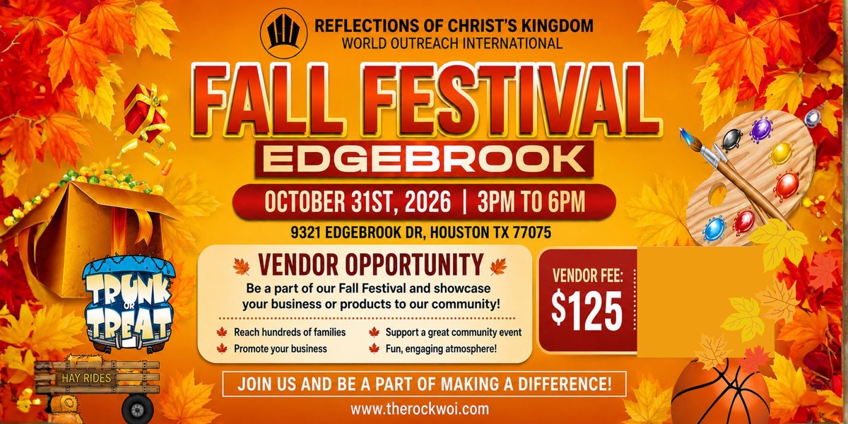 Vendor Opportunity | The R.O.C.K. Fall Festival 2026 photo in Houston, TX, TX