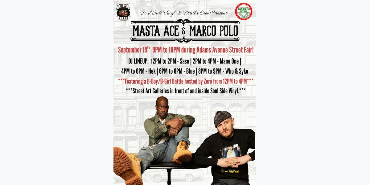 MASTA ACE & MARCO POLO Hip-Hop Event at Adams Avenue Street Fair photo in San Diego, CA, CA