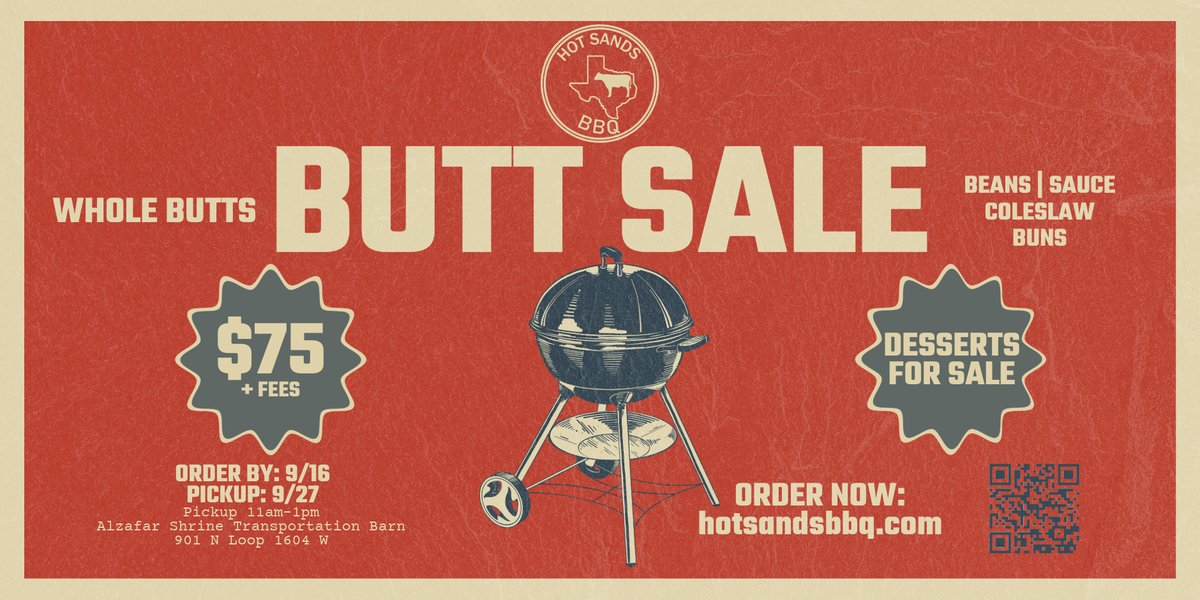 Annual Butt Sale | Hot Sands BBQ — rally in San Antonio, TX