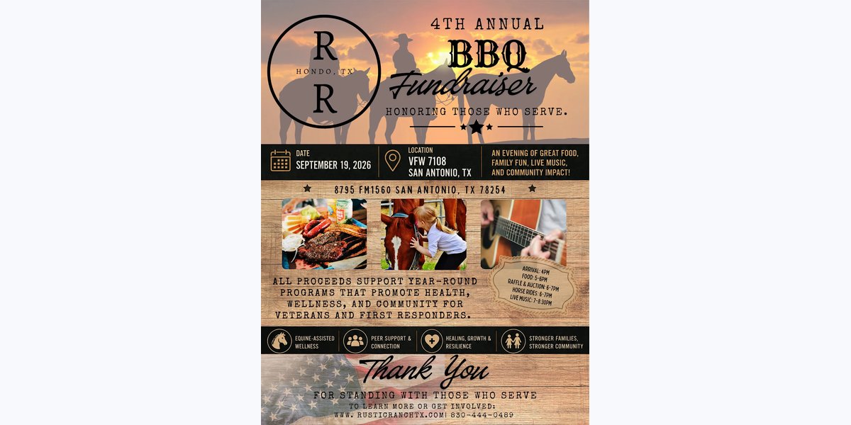 Rustic Ranch Annual BBQ Fundraiser in San Antonio, TX