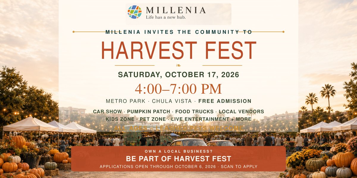Millenia Harvest Fest Classic Car Show Community Celebration at Metro Park in Chula Vista, CA
