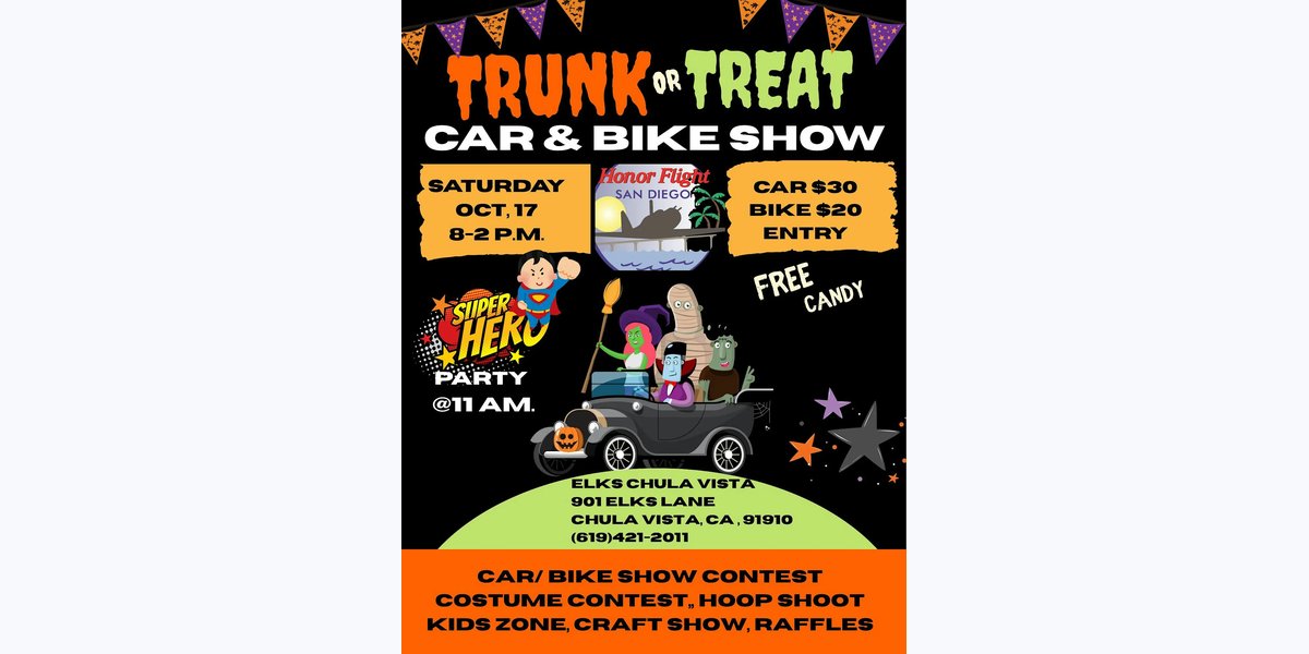 Elks Chula Vista Trunk or Treat Car show/ Craft Fair in Chula Vista, CA