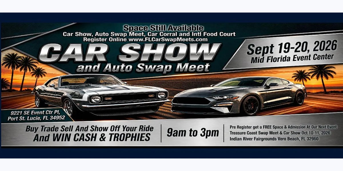 Rev up your engines, Port St. Lucie - the Mid Florida Car Show and Auto Swa photo in Port St. Lucie, FL, FL