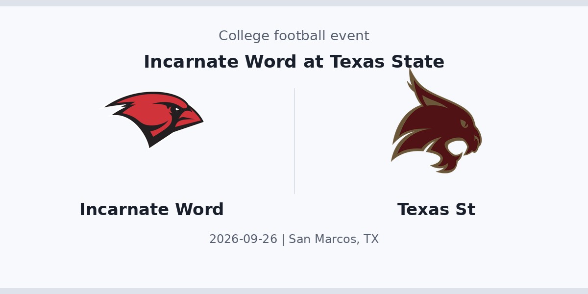 Incarnate Word at Texas State photo in San Marcos, TX