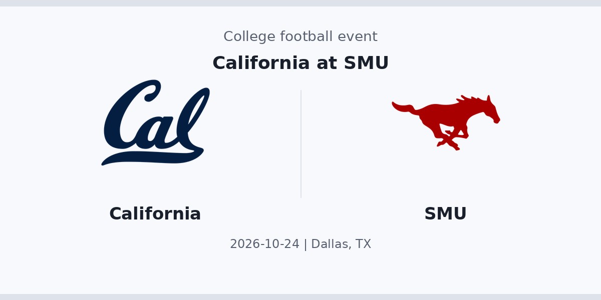 California at SMU — sports in Dallas, TX
