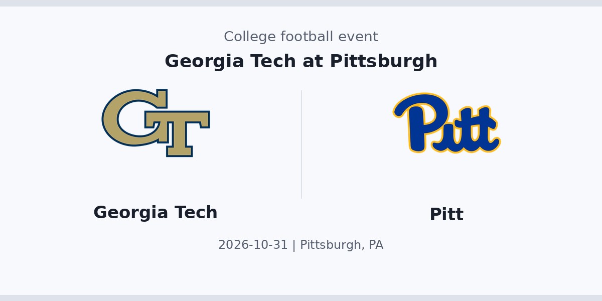 Georgia Tech at Pittsburgh — sports in Pittsburgh, PA