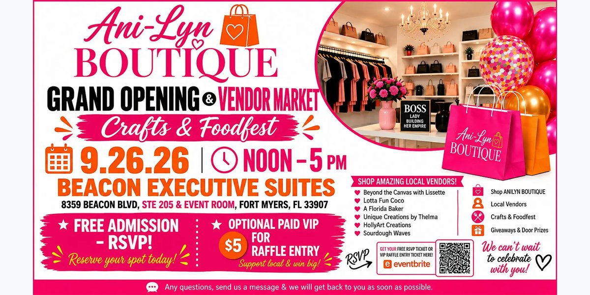 AniLyn Boutique Grand Opening, Crafts & Vendor Market photo in Fort Myers, FL, FL