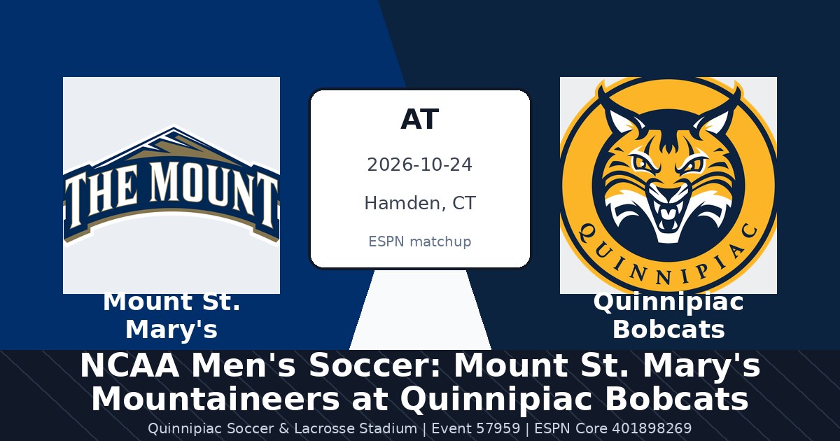 NCAA Men's Soccer: Mount St. Mary's Mountaineers at Quinnipiac Bobcats photo in Hamden, CT
