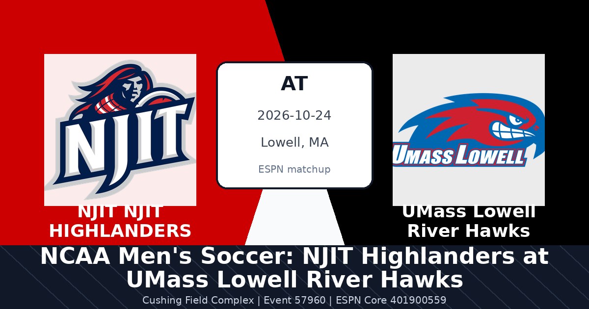 NCAA Men's Soccer: NJIT Highlanders at UMass Lowell River Hawks photo in Lowell, MA