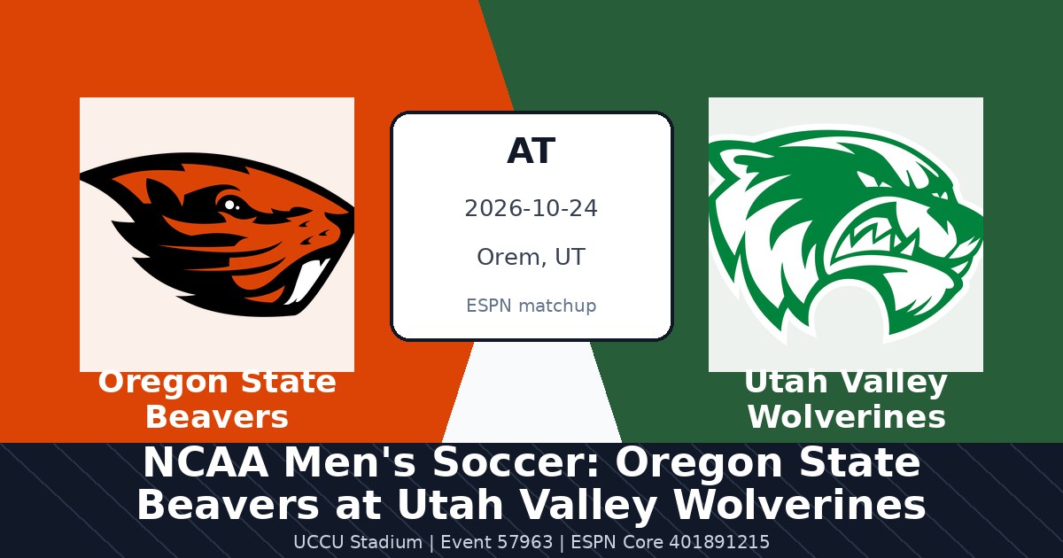 NCAA Men's Soccer: Oregon State Beavers at Utah Valley Wolverines photo in Orem, UT