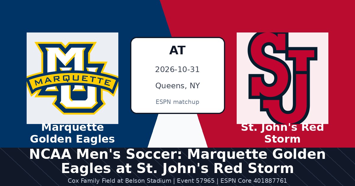 NCAA Men's Soccer: Marquette Golden Eagles at St. John's Red Storm photo in Queens, NY
