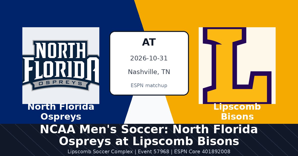 NCAA Men's Soccer: North Florida Ospreys at Lipscomb Bisons — sports in Nashville, TN