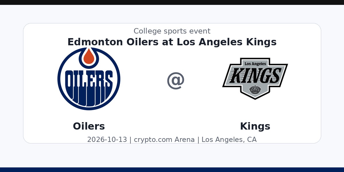 NHL: Edmonton Oilers at Los Angeles Kings — sports in Los Angeles, CA