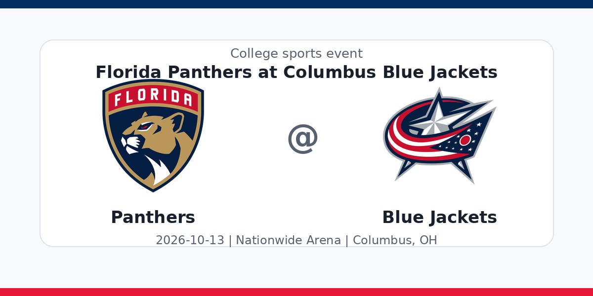 NHL: Florida Panthers at Columbus Blue Jackets — sports in Columbus, OH