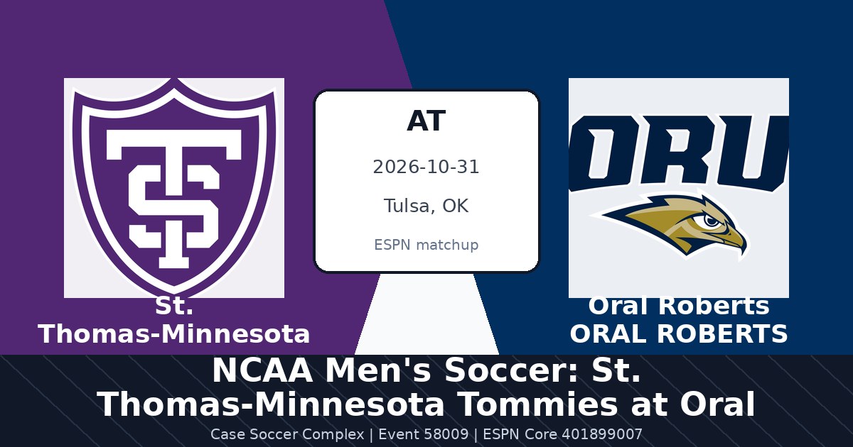 NCAA Men's Soccer: St. Thomas-Minnesota Tommies at Oral Roberts Golden Eagles photo in Tulsa, OK