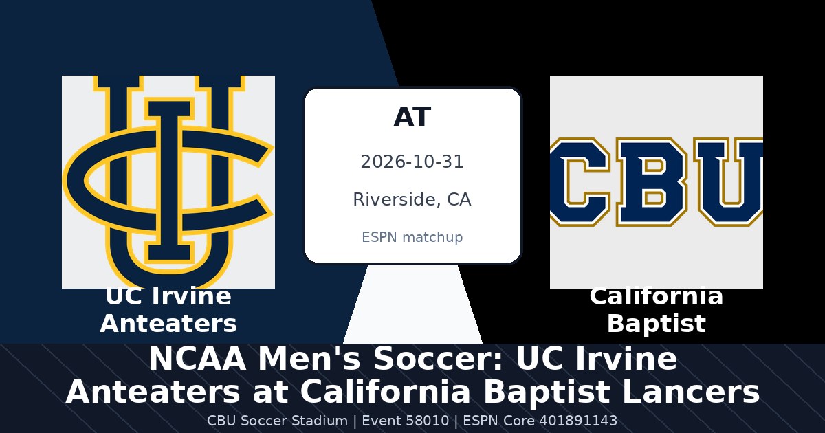 NCAA Men's Soccer: UC Irvine Anteaters at California Baptist Lancers photo in Riverside, CA