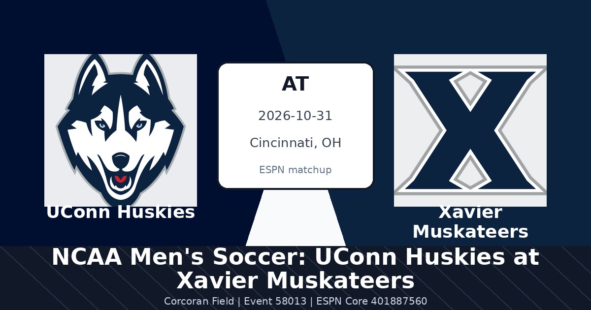NCAA Men's Soccer: UConn Huskies at Xavier Muskateers photo in Cincinnati, OH