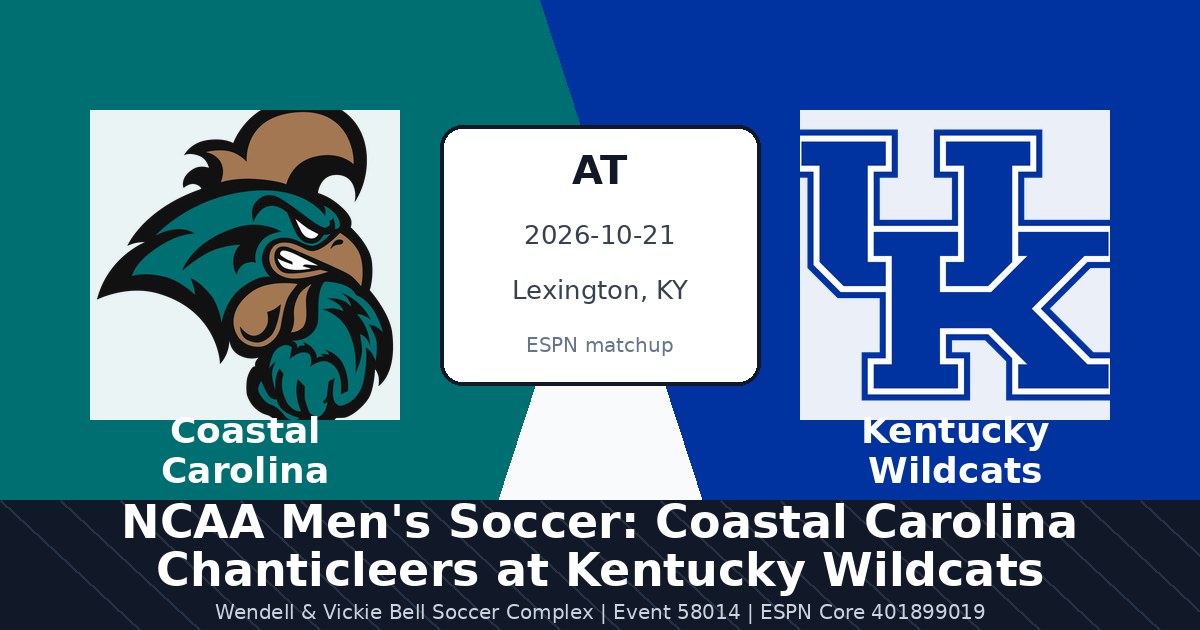 NCAA Men's Soccer: Coastal Carolina Chanticleers at Kentucky Wildcats in Lexington, KY