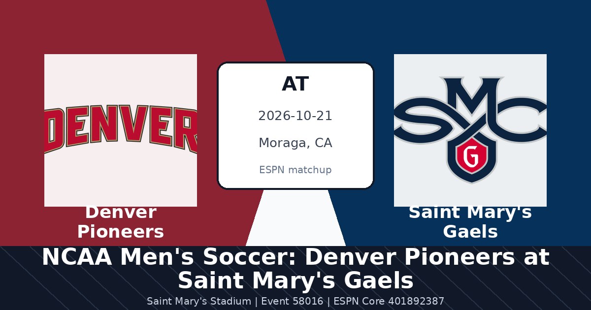 NCAA Men's Soccer: Denver Pioneers at Saint Mary's Gaels photo in Moraga, CA