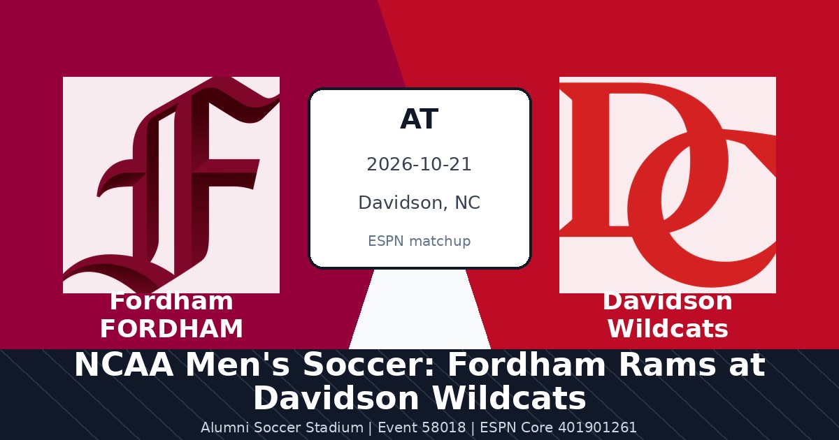 NCAA Men's Soccer: Fordham Rams at Davidson Wildcats photo in Davidson, NC