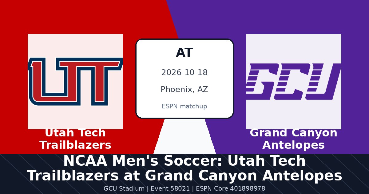 NCAA Men's Soccer: Utah Tech Trailblazers at Grand Canyon Antelopes — sports in Phoenix, AZ