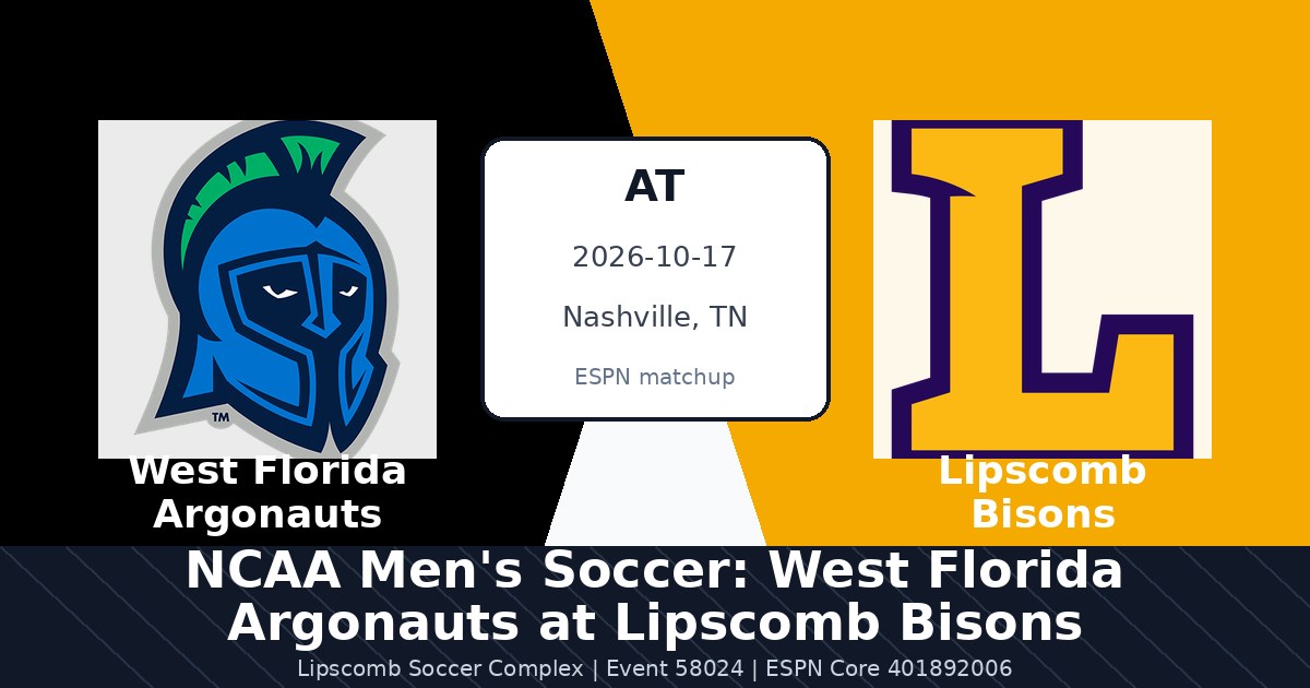 NCAA Men's Soccer: West Florida Argonauts at Lipscomb Bisons — sports in Nashville, TN