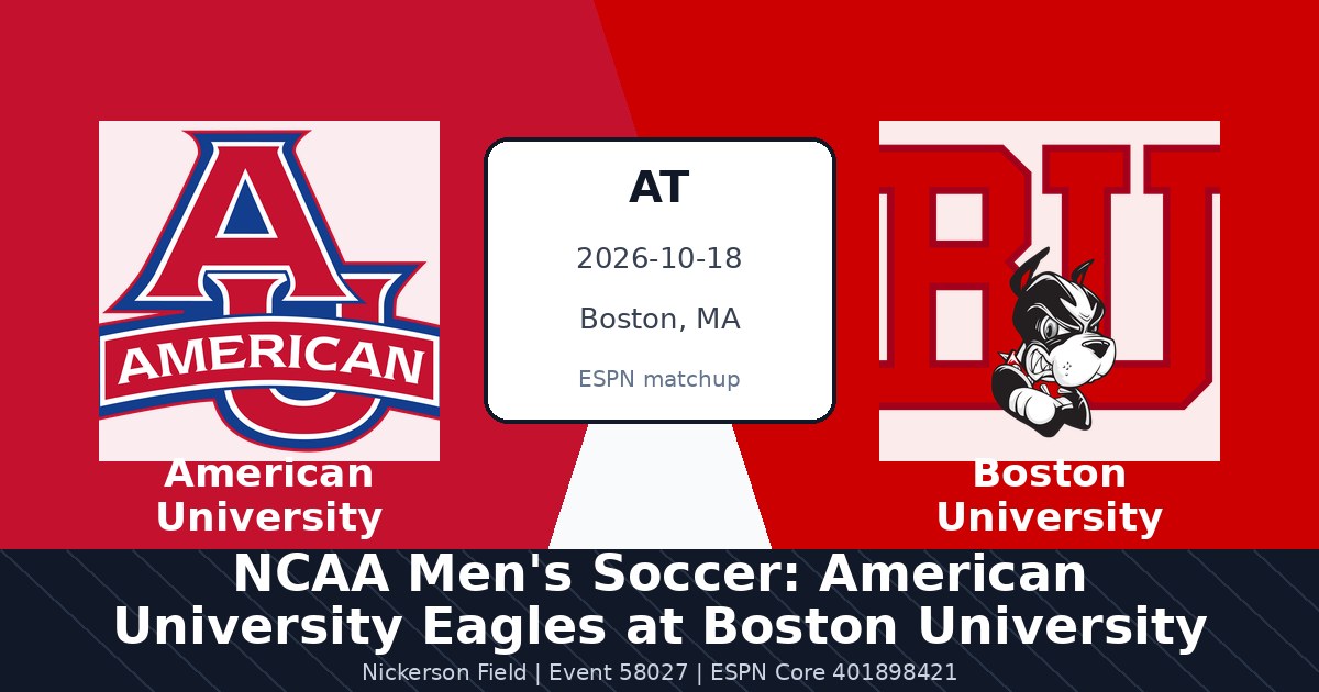 NCAA Men's Soccer: American University Eagles at Boston University Terriers photo in Boston, MA