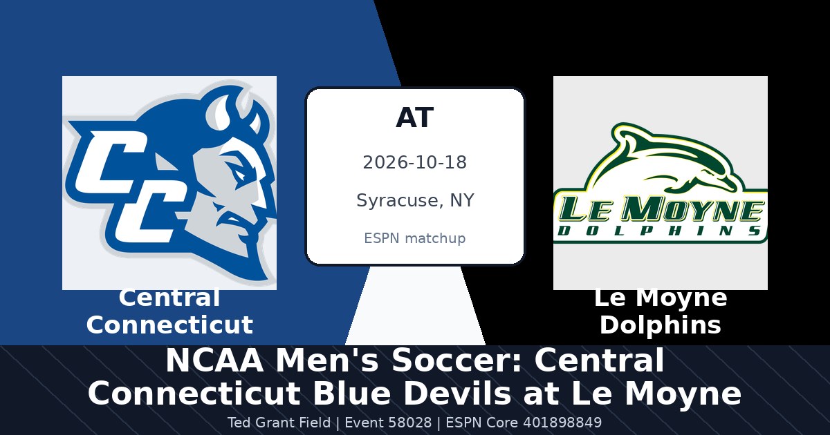 NCAA Men's Soccer: Central Connecticut Blue Devils at Le Moyne Dolphins photo in Syracuse, NY