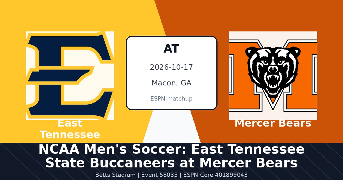 NCAA Men's Soccer: East Tennessee State Buccaneers at Mercer Bears photo in Macon, GA