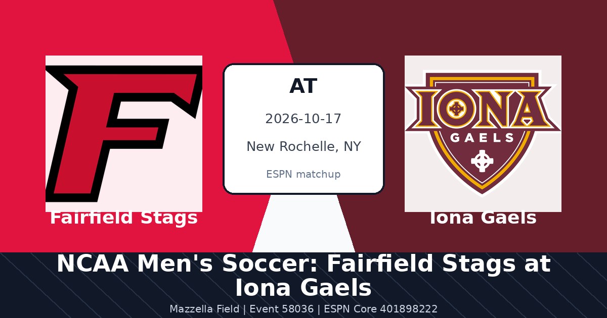NCAA Men's Soccer: Fairfield Stags at Iona Gaels photo in New Rochelle, NY