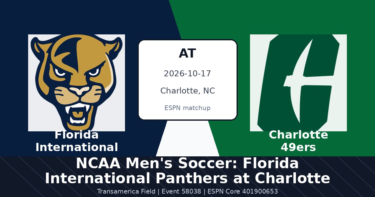 NCAA Men's Soccer: Florida International Panthers at Charlotte 49ers — sports in Charlotte, NC