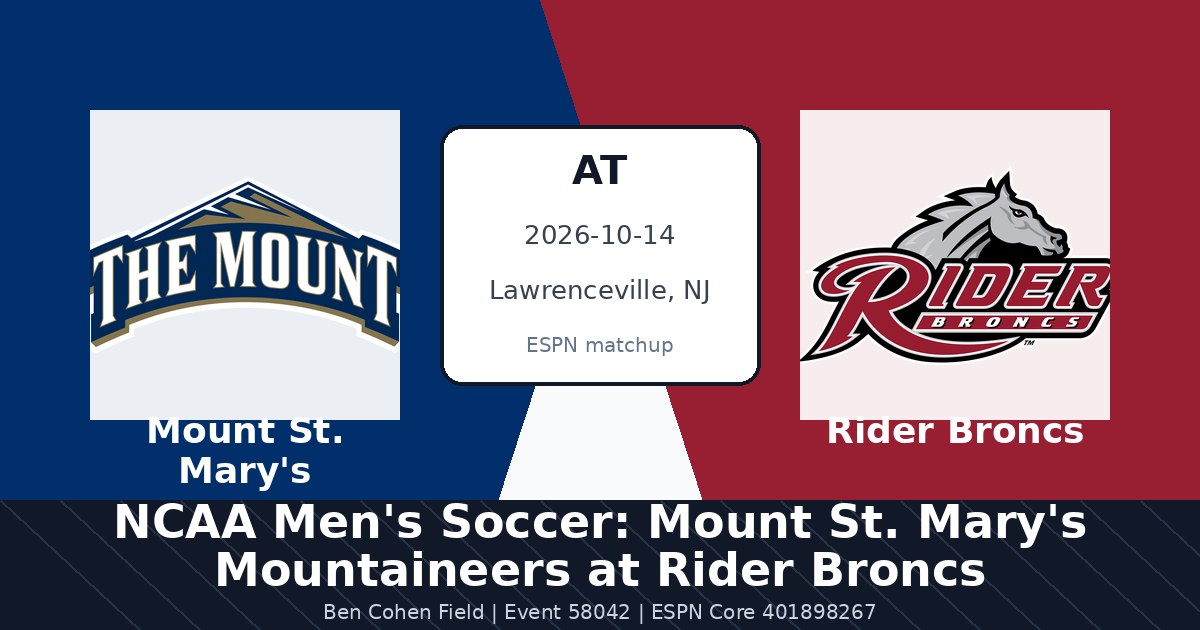 NCAA Men's Soccer: Mount St. Mary's Mountaineers at Rider Broncs photo in Lawrenceville, NJ