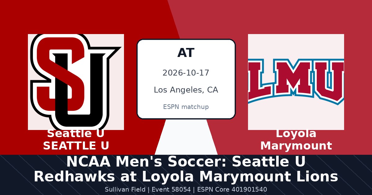NCAA Men's Soccer: Seattle U Redhawks at Loyola Marymount Lions — sports in Los Angeles, CA
