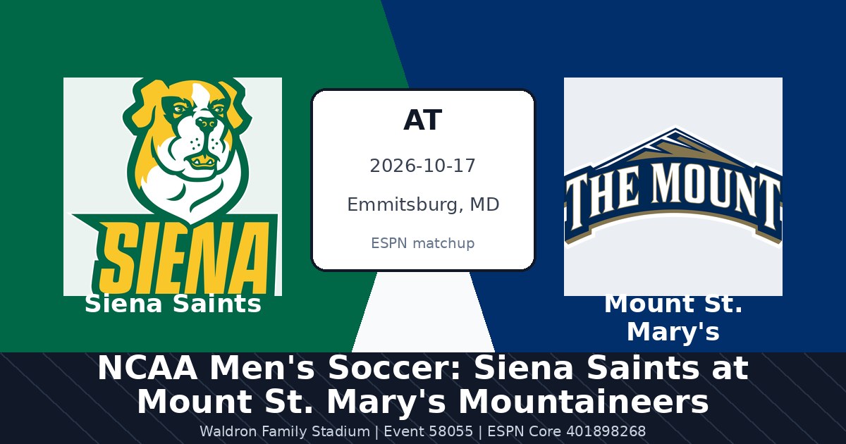 NCAA Men's Soccer: Siena Saints at Mount St. Mary's Mountaineers photo in Emmitsburg, MD