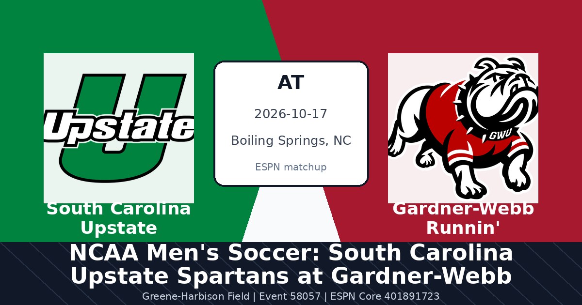 NCAA Men's Soccer: South Carolina Upstate Spartans at Gardner-Webb Runnin' Bulldogs photo in Boiling Springs, NC