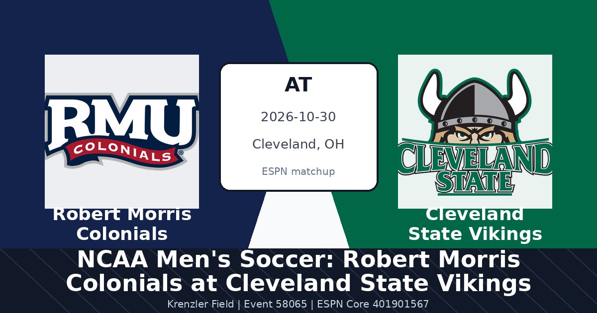 NCAA Men's Soccer: Robert Morris Colonials at Cleveland State Vikings photo in Cleveland, OH