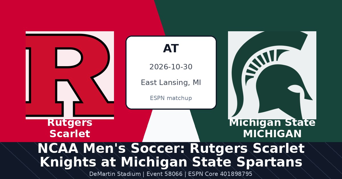 NCAA Men's Soccer: Rutgers Scarlet Knights at Michigan State Spartans photo in East Lansing, MI